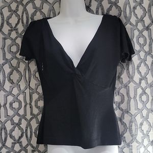 St. John V neck Blouse cute sleeve